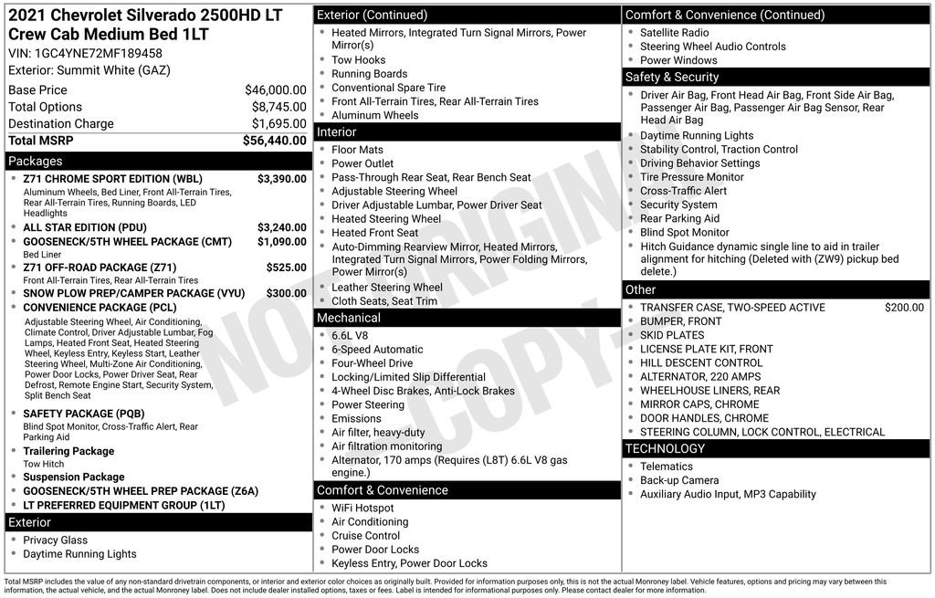 Used 2021 Chevrolet Silverado 2500 LT w/ Z71 Chrome Sport Edition AWD/4WD image 28