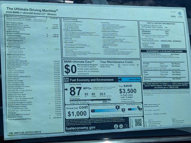 New 2026 BMW i7 xDrive60 AWD/4WD image 20