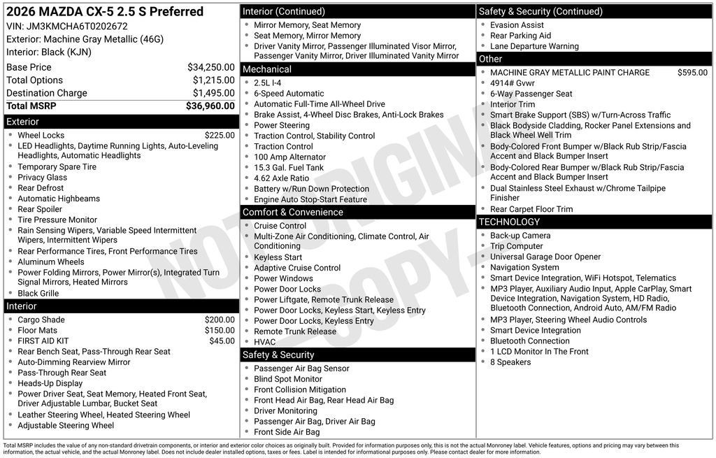 New 2026 MAZDA CX-5 Preferred AWD/4WD image 10