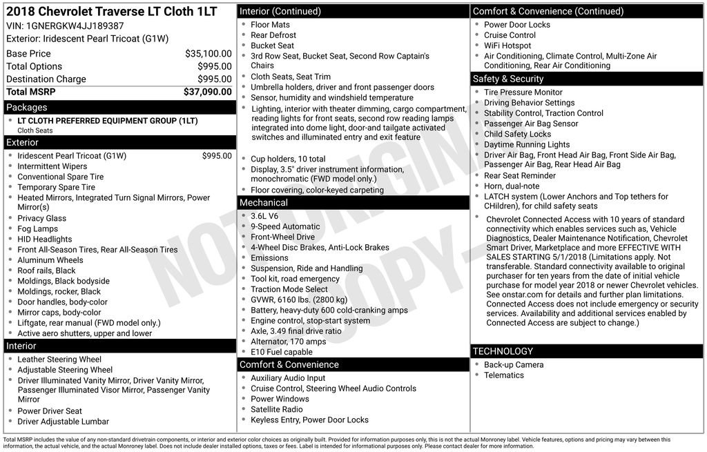 Used 2018 Chevrolet Traverse LT image 5