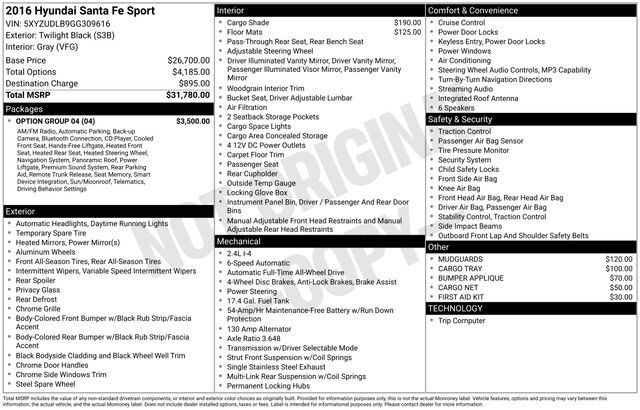 Used 2016 Hyundai Santa Fe Sport w/ Option Group 04 image 10