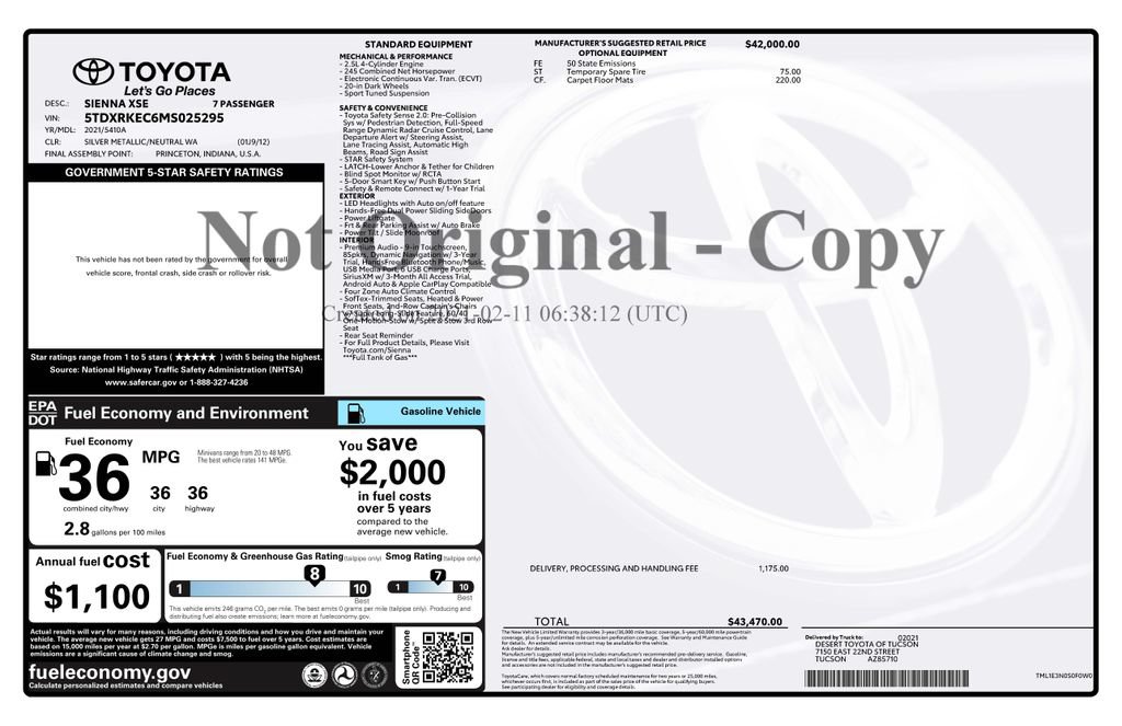 Used 2021 Toyota Sienna XSE FWD image 3