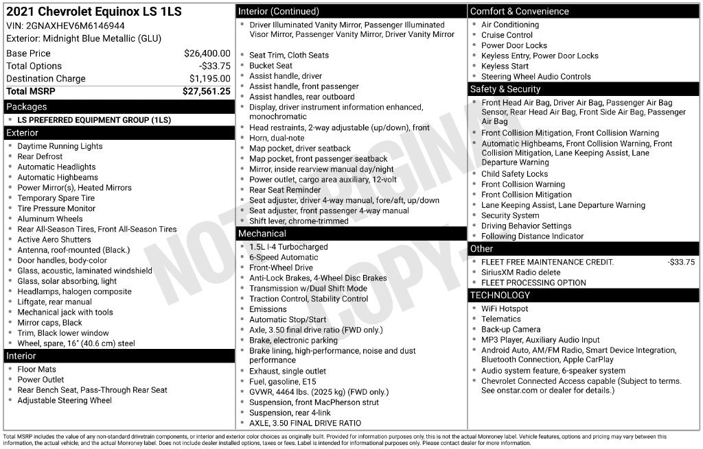 Used 2021 Chevrolet Equinox LS FWD image 35