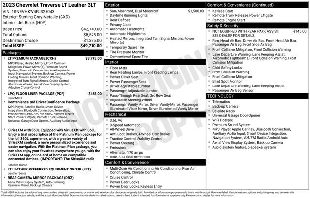 Used 2023 Chevrolet Traverse LT w/ LT Premium Package AWD/4WD image 27