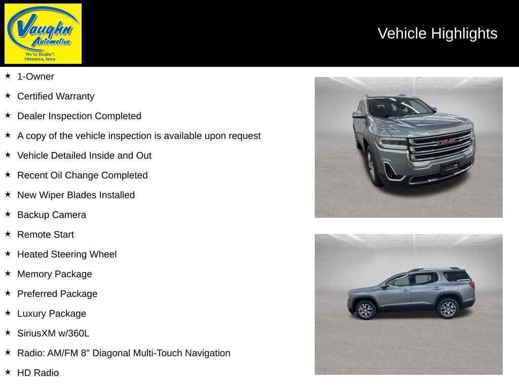 Certified 2021 GMC Acadia SLT w/ Preferred Package image 2
