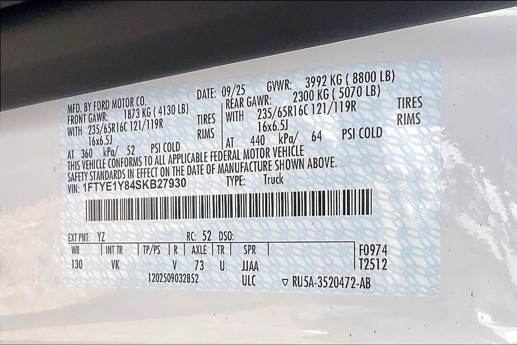 New 2025 Ford Transit 150 Low Roof w/ Load Area Protection Package RWD image 9