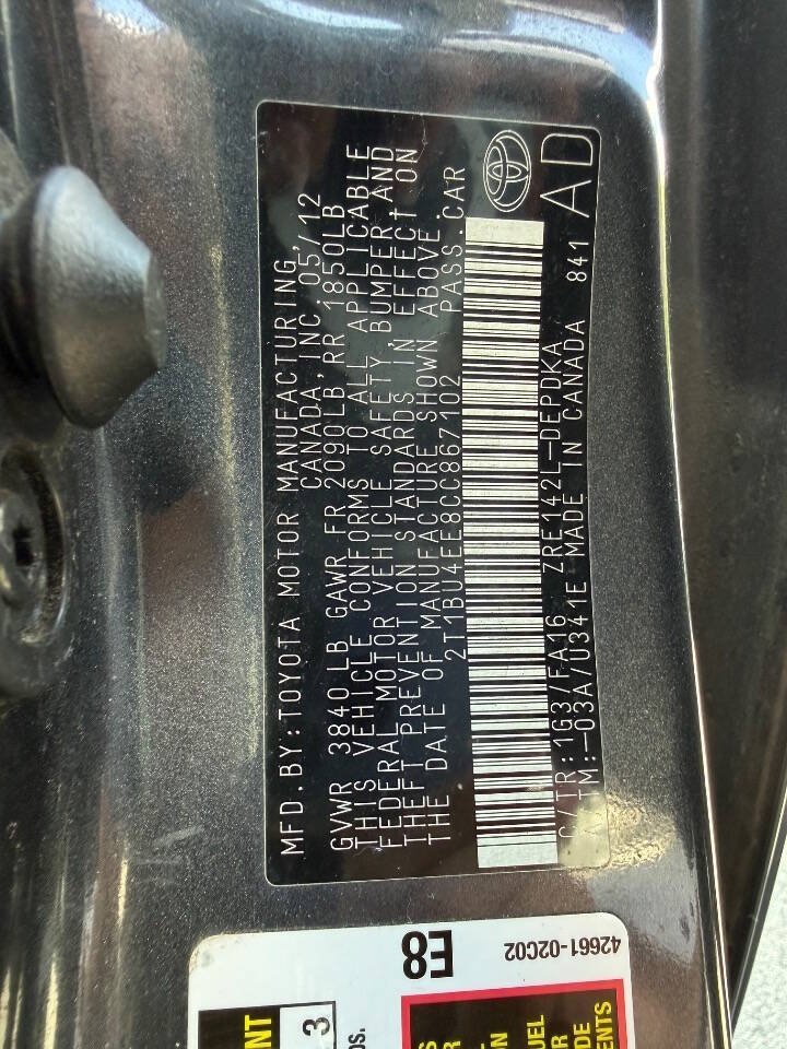 Used 2012 Toyota Corolla L FWD image 22