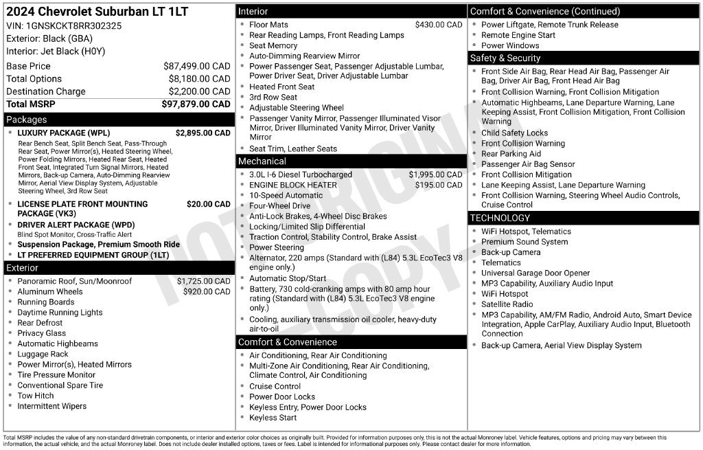 Used 2024 Chevrolet Suburban LT w/ Luxury Package AWD/4WD image 1