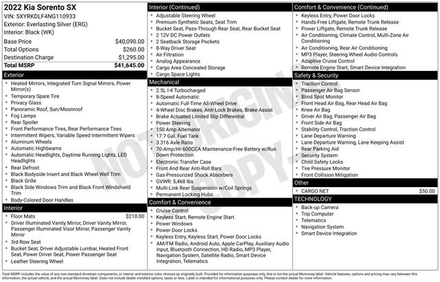 Certified 2022 Kia Sorento SX image 50