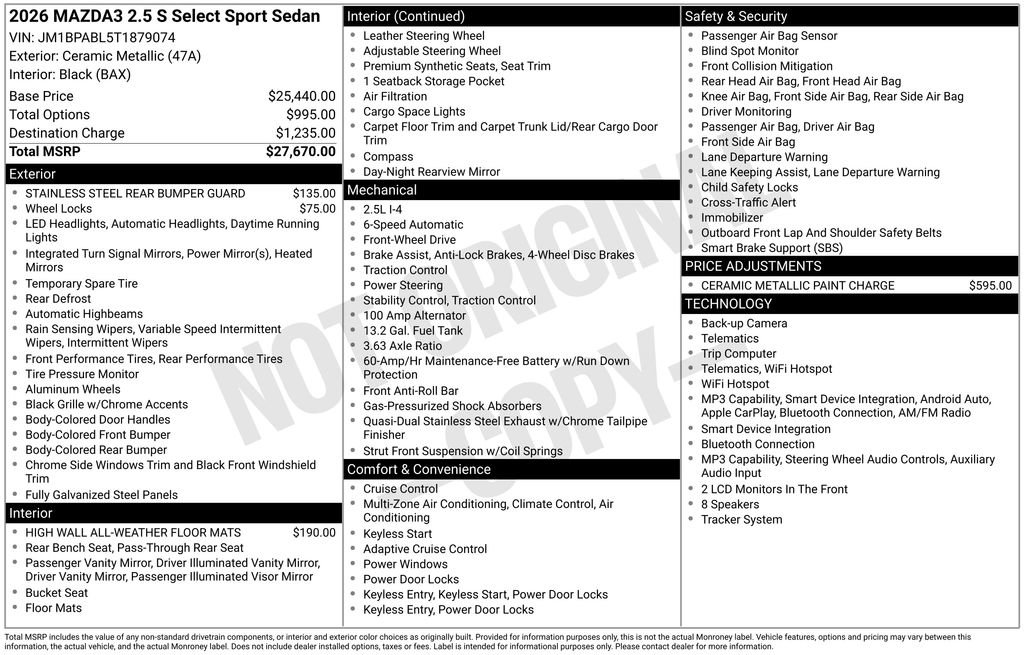 New 2026 MAZDA MAZDA3 s Sport FWD image 32