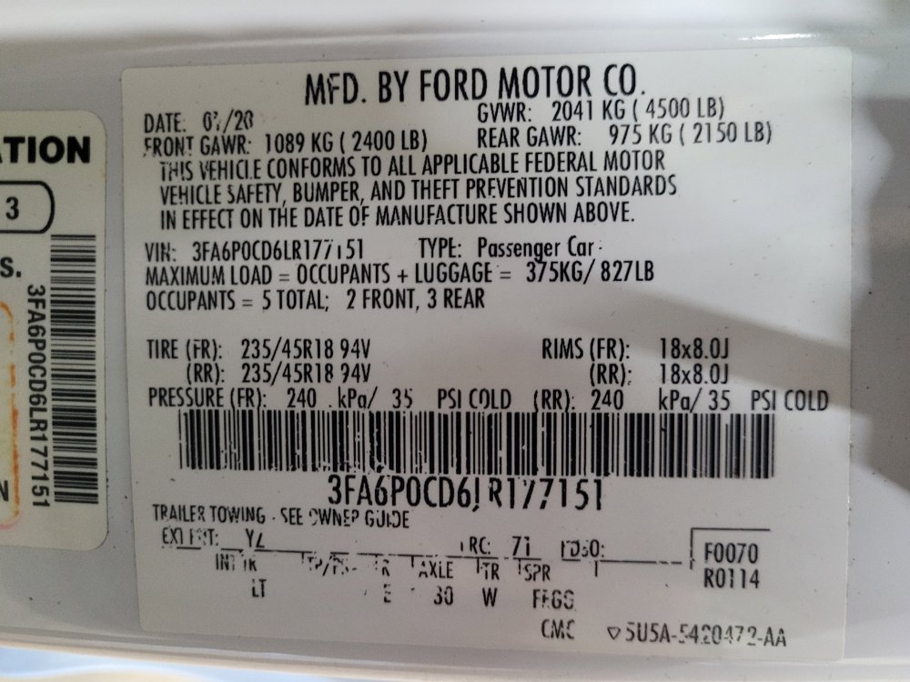Used 2020 Ford Fusion SEL FWD image 33
