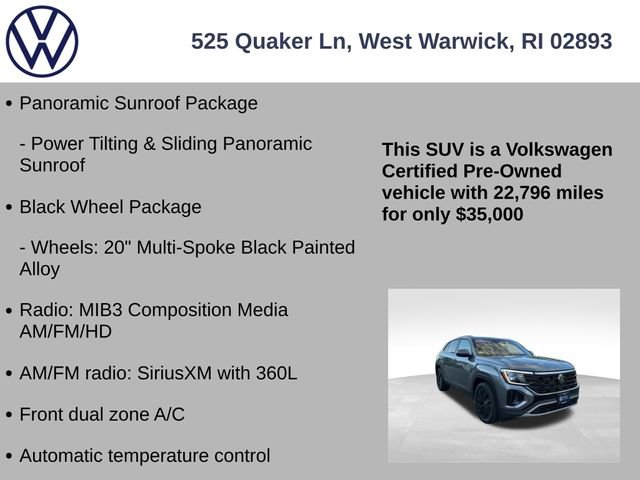 Certified 2024 Volkswagen Atlas Cross Sport SE w/ Panoramic Sunroof Package AWD/4WD image 7
