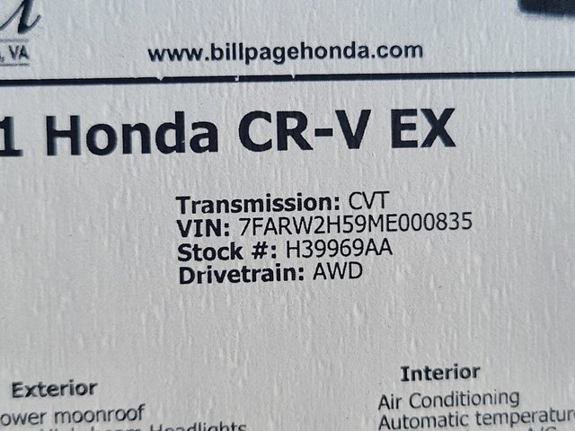 Certified 2021 Honda CR-V EX image 30