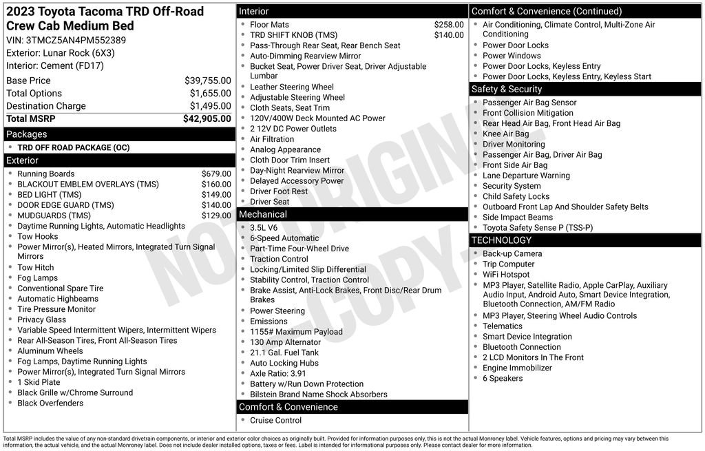 Used 2023 Toyota Tacoma TRD Off-Road AWD/4WD image 7