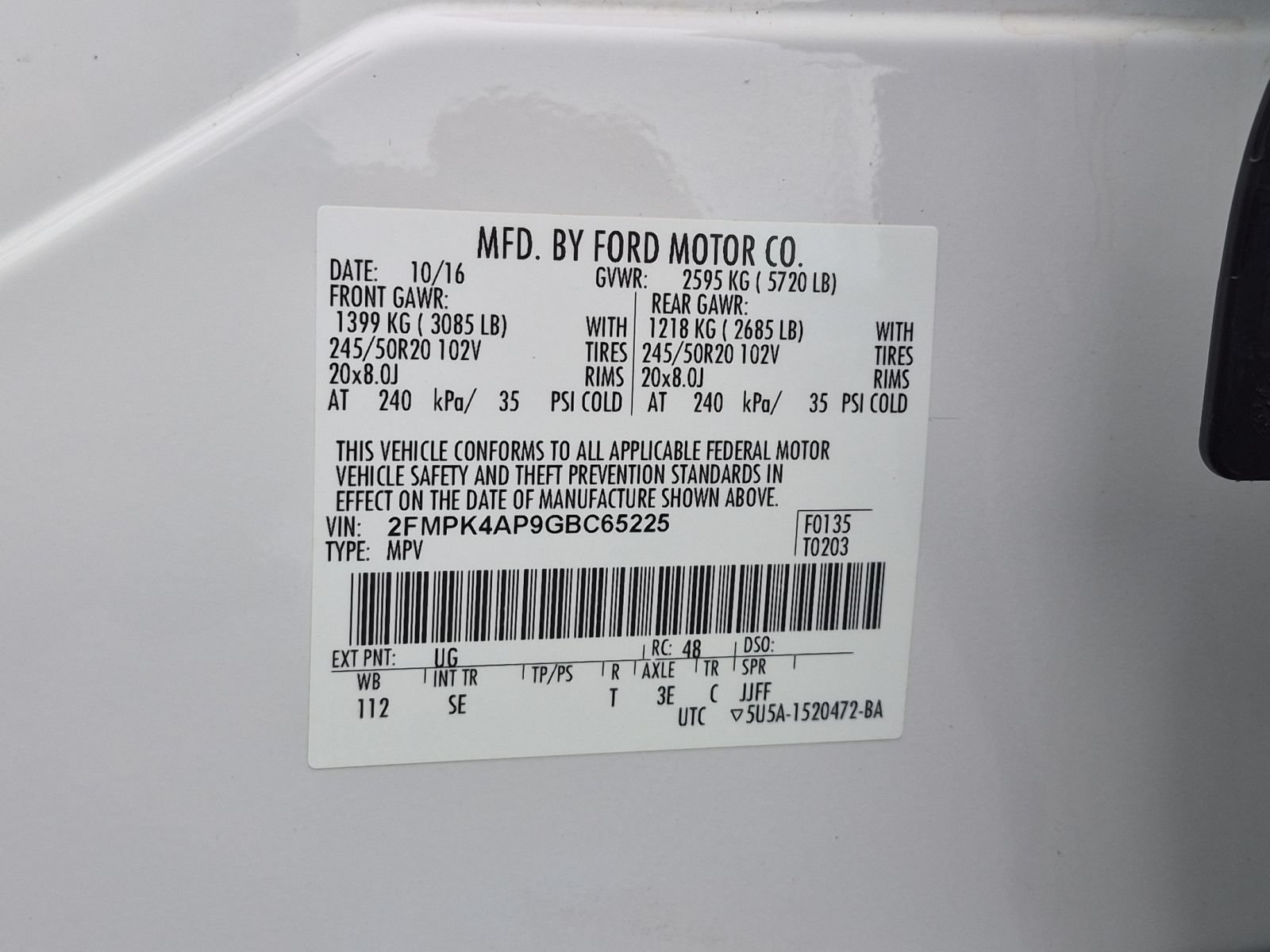 Used 2016 Ford Edge Sport w/ Equipment Group 401A AWD/4WD image 36