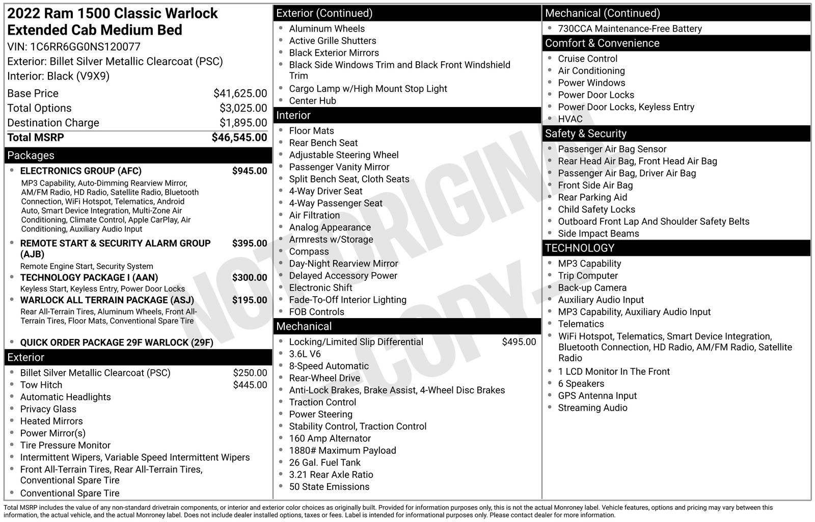 Used 2022 RAM 1500 Classic Warlock w/ Electronics Group RWD image 19