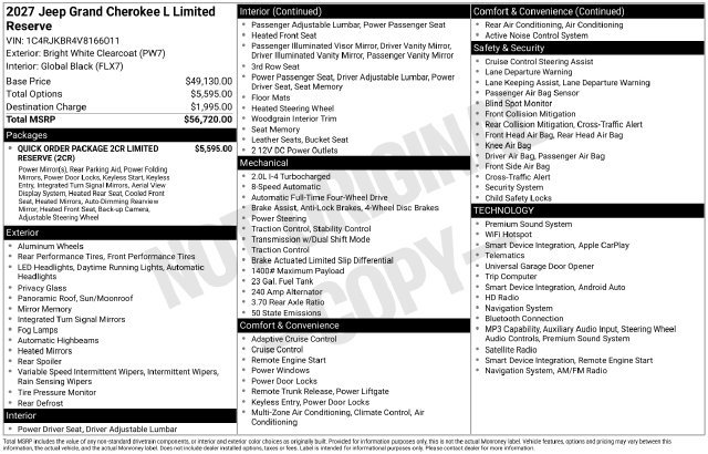 New 2027 Jeep Grand Cherokee L Limited AWD/4WD image 5