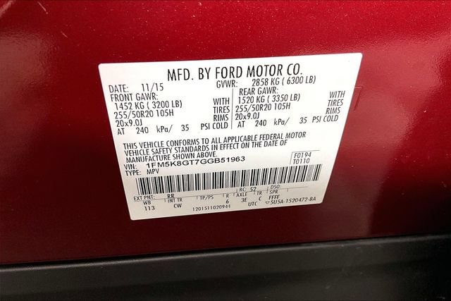 Used 2016 Ford Explorer Sport w/ Equipment Group 401A AWD/4WD image 17