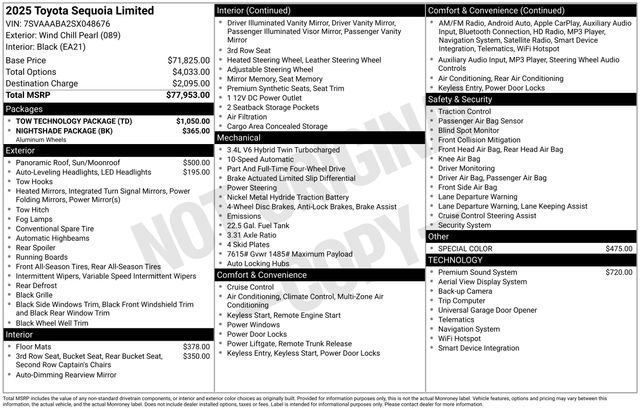Used 2025 Toyota Sequoia Limited w/ Tow Technology Package image 7