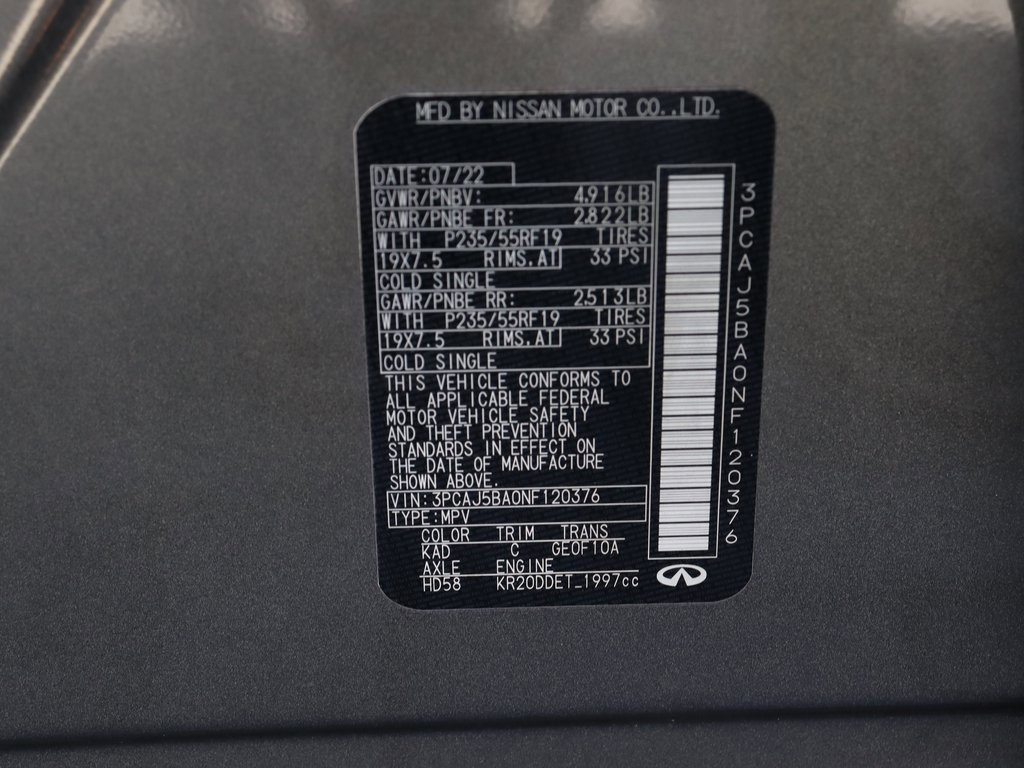 Certified 2022 INFINITI QX50 Luxe image 42