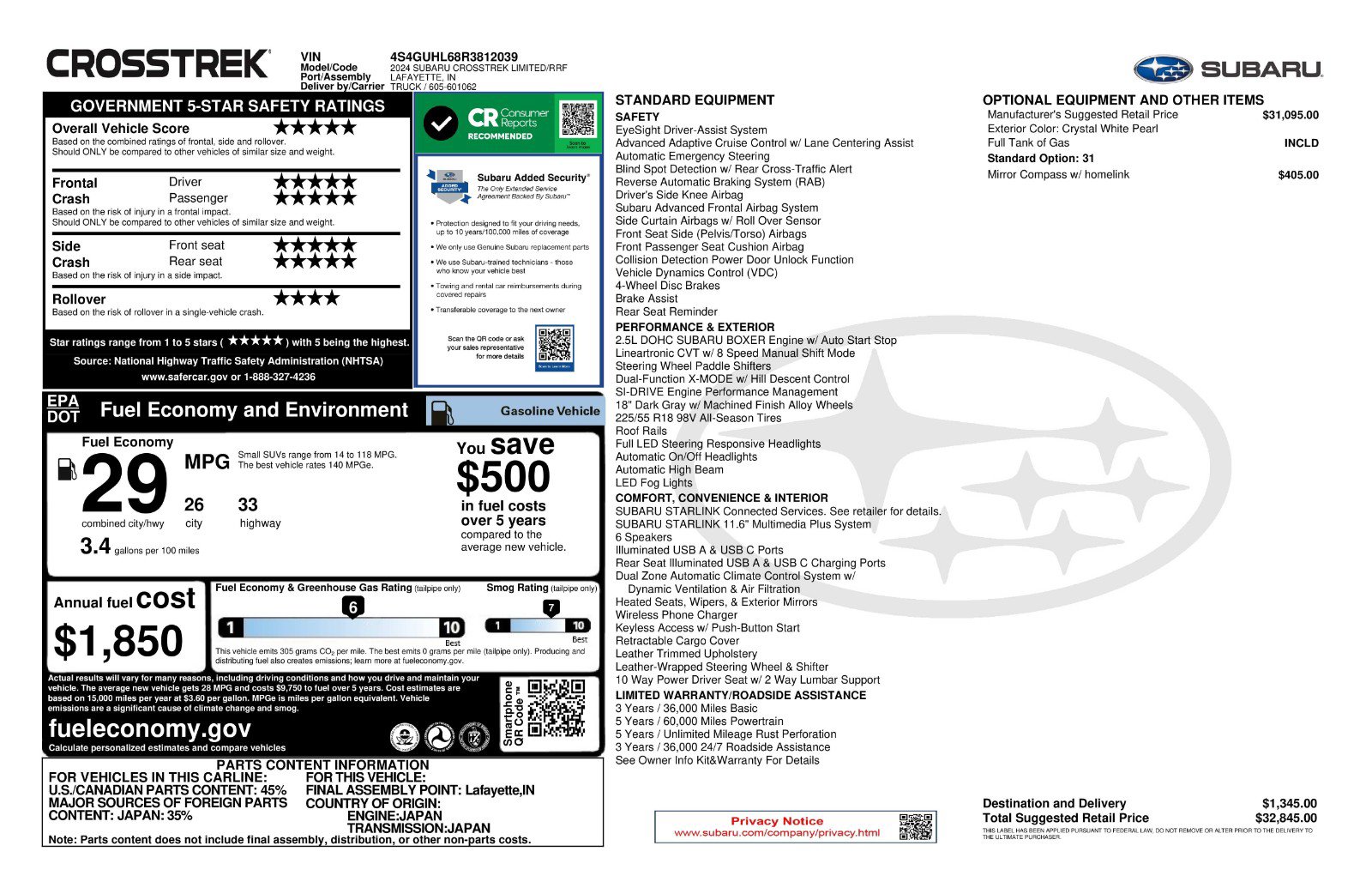 Used 2024 Subaru Crosstrek 2.5i Limited image 11
