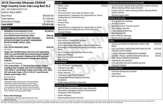 Certified 2018 Chevrolet Silverado 2500 High Country w/ Duramax Plus Package image 6