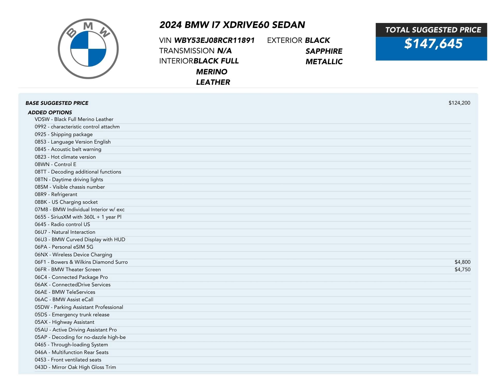 Used 2024 BMW i7 xDrive60 w/ Executive Package image 83