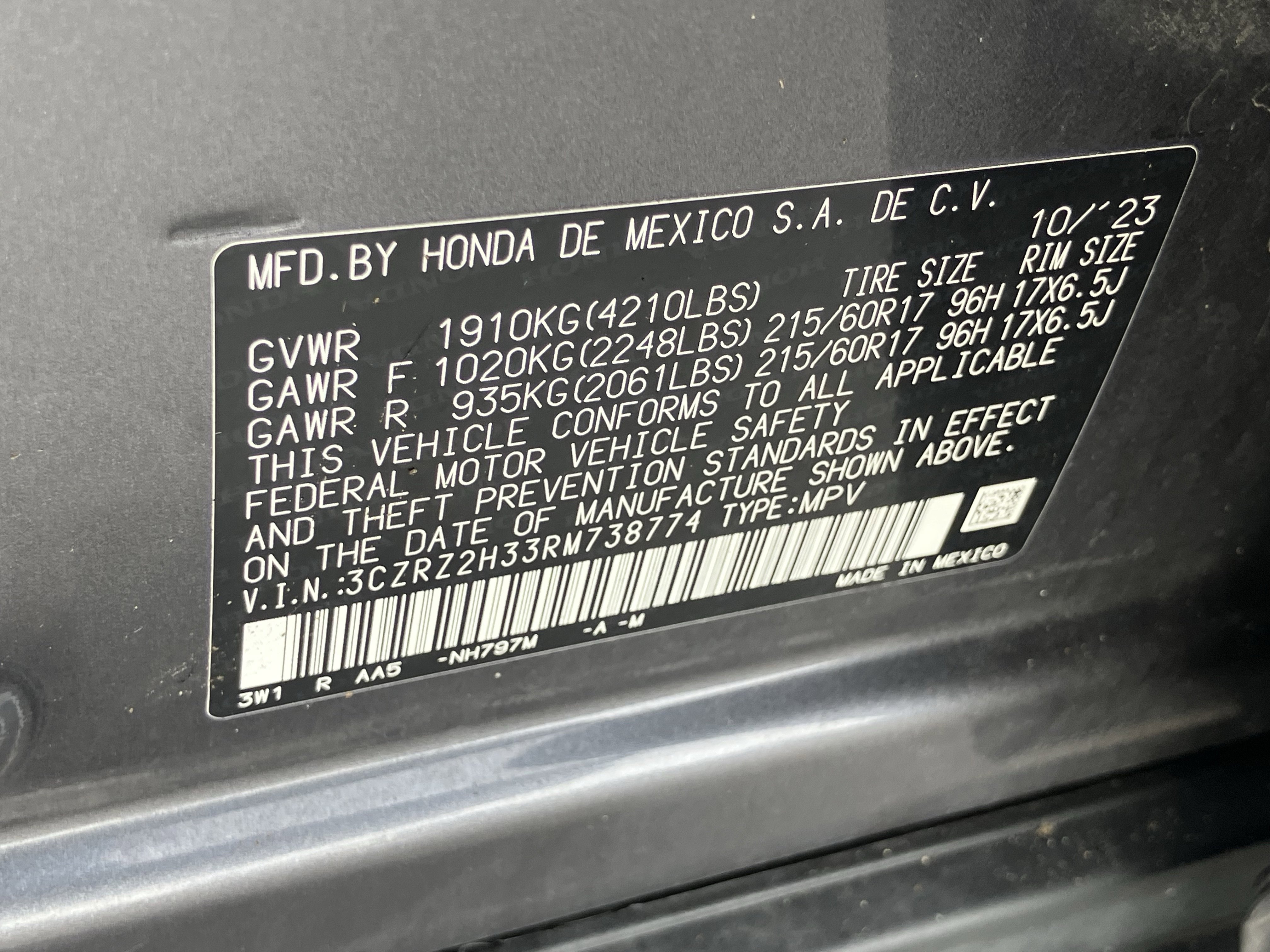 Certified 2024 Honda HR-V LX image 29