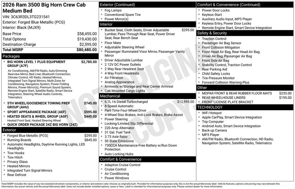 New 2026 RAM 3500 Big Horn image 3