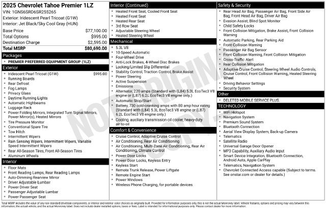 Certified 2025 Chevrolet Tahoe Premier AWD/4WD image 5