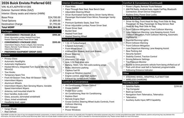 New 2026 Buick Envista Sport Touring w/ Convenience I Package FWD image 25