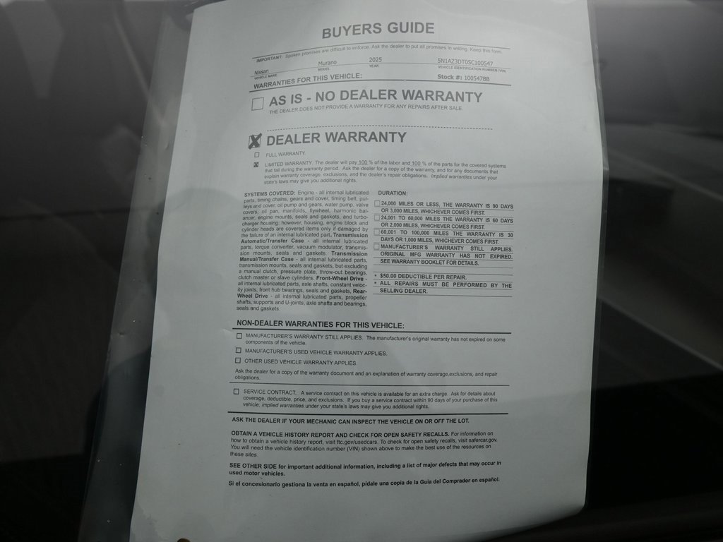 Used 2025 Nissan Murano Platinum w/ Cargo Package image 12