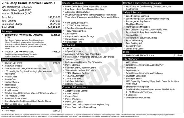 New 2026 Jeep Grand Cherokee Laredo X AWD/4WD image 39