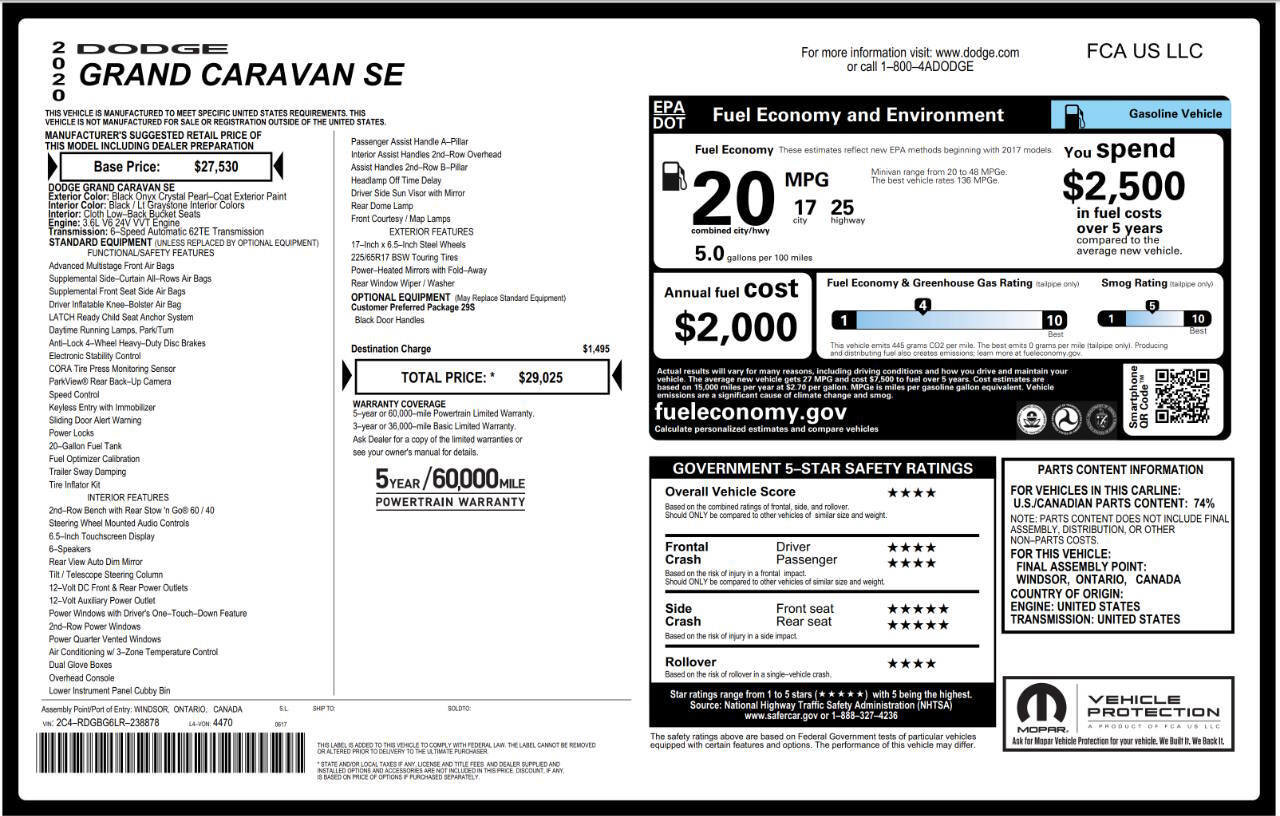 Used 2020 Dodge Grand Caravan SE image 8