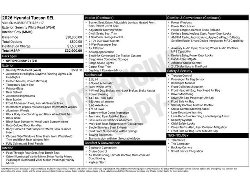 New 2026 Hyundai Tucson SEL