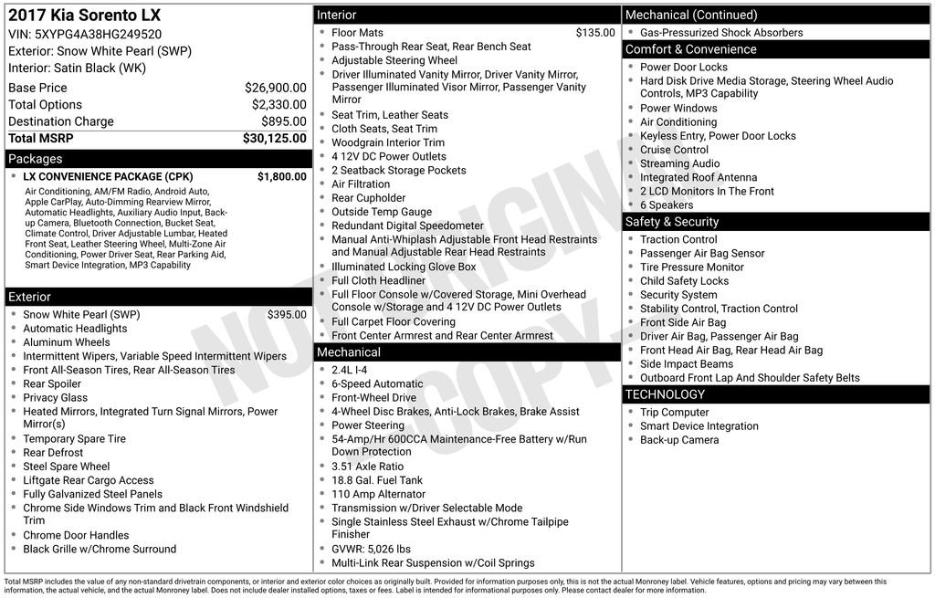 Used 2017 Kia Sorento LX w/ LX Convenience Package image 11