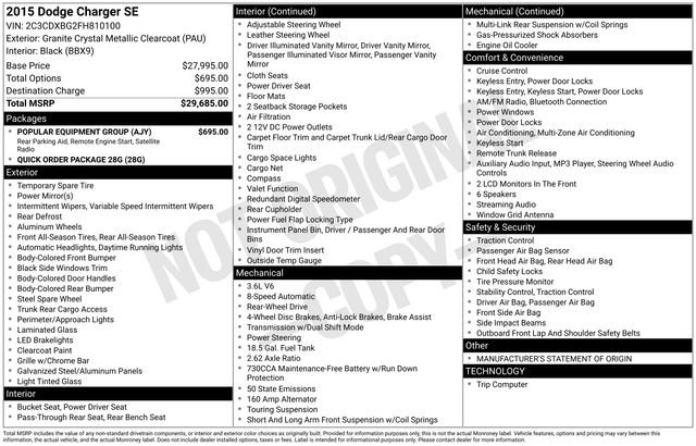 Used 2015 Dodge Charger SE w/ Popular Equipment Group RWD image 7