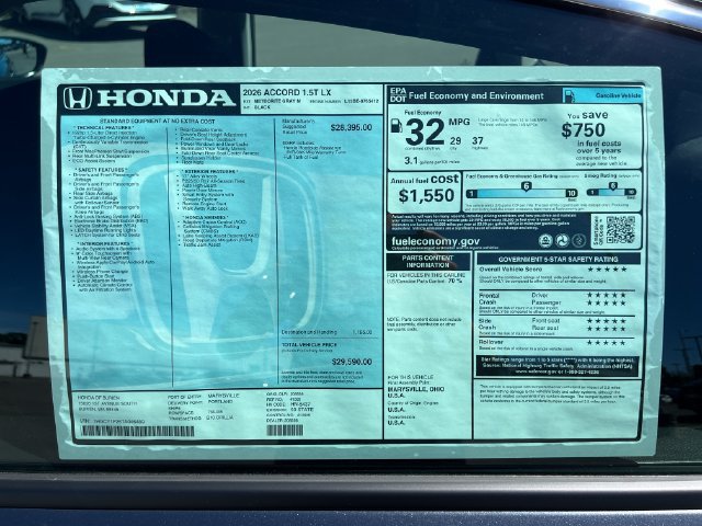 New 2026 Honda Accord LX image 30