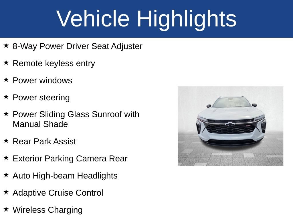 Used 2025 Chevrolet Trax RS w/ Sunroof Package FWD image 4