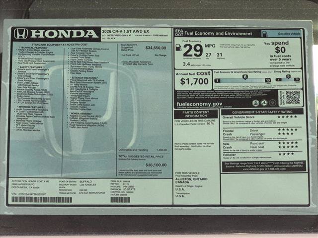 New 2026 Honda CR-V EX image 17