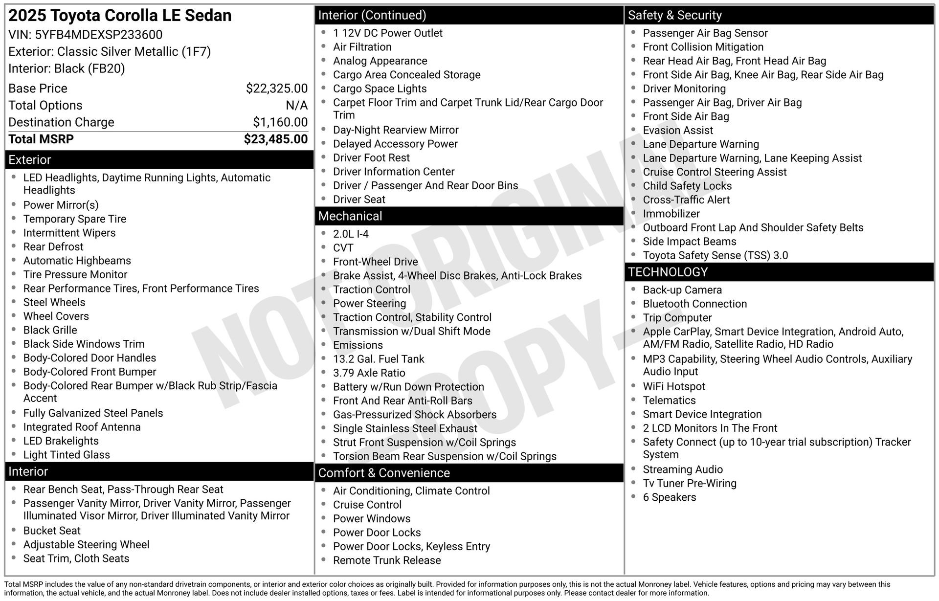 Used 2025 Toyota Corolla LE FWD image 41