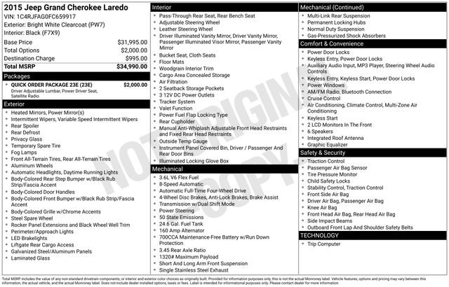 Used 2015 Jeep Grand Cherokee Laredo w/ Quick Order Package 23E image 10