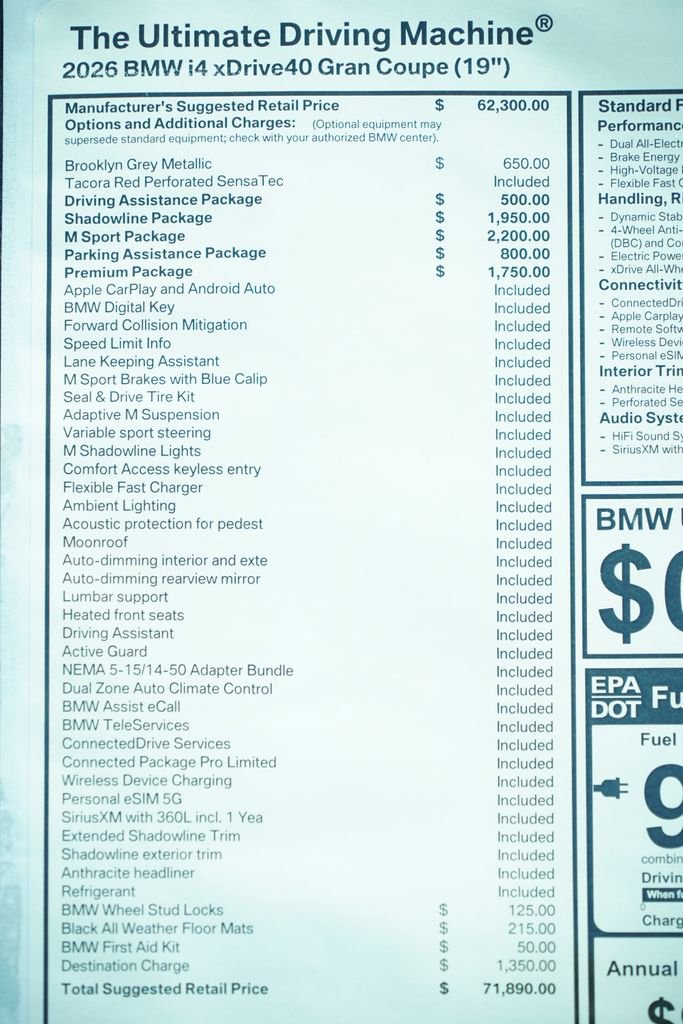 New 2026 BMW i4 xDrive40i w/ M Sport Package AWD/4WD image 8