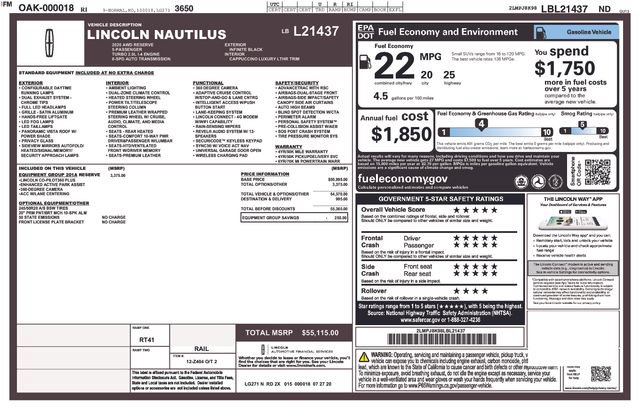 Used 2020 Lincoln Nautilus Reserve w/ Equipment Group 201A AWD/4WD image 3