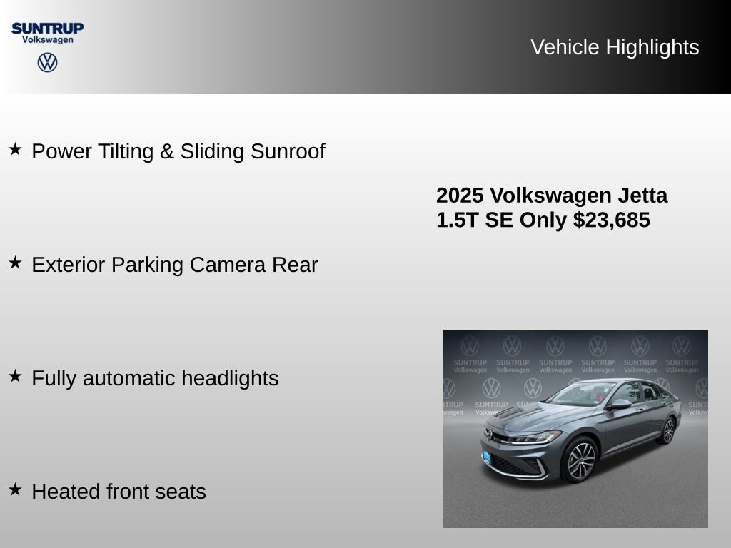 Used 2025 Volkswagen Jetta SE w/ Sunroof Package FWD image 16