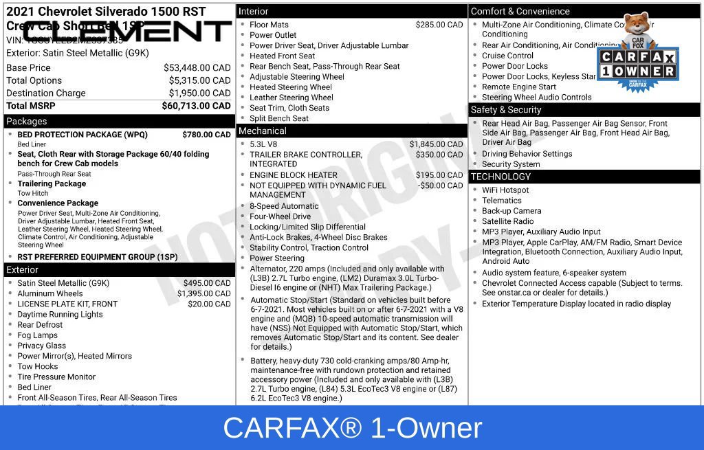 Used 2021 Chevrolet Silverado 1500 RST w/ Bed Protection Package AWD/4WD image 3