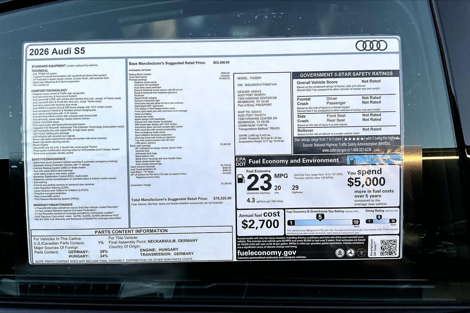 New 2026 Audi S5 Prestige AWD/4WD image 16