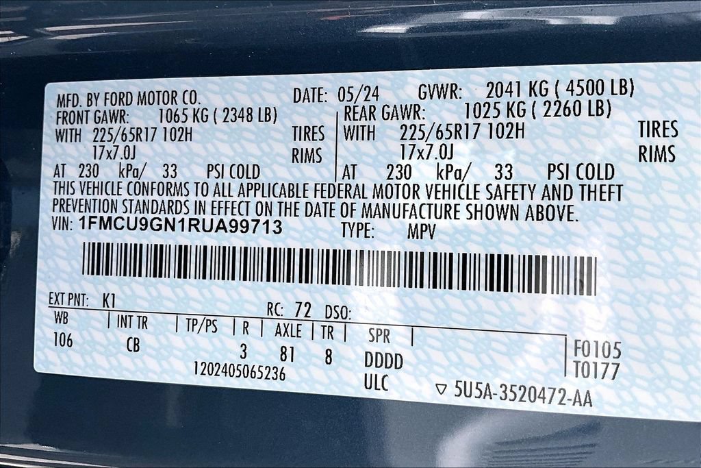 Used 2024 Ford Escape Active AWD/4WD image 30