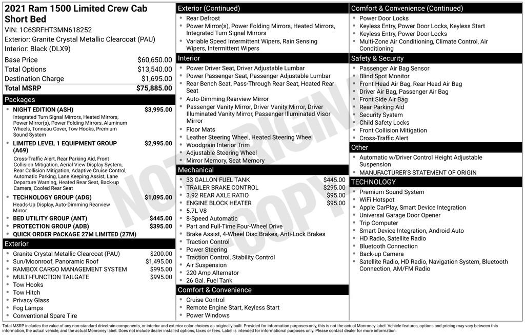 Used 2021 RAM 1500 Limited w/ Night Edition AWD/4WD image 44