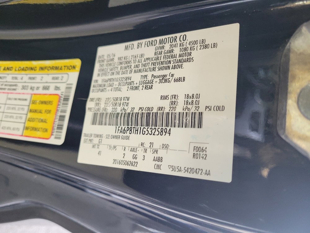 Used 2016 Ford Mustang Premium w/ Enhanced Security Package RWD image 33